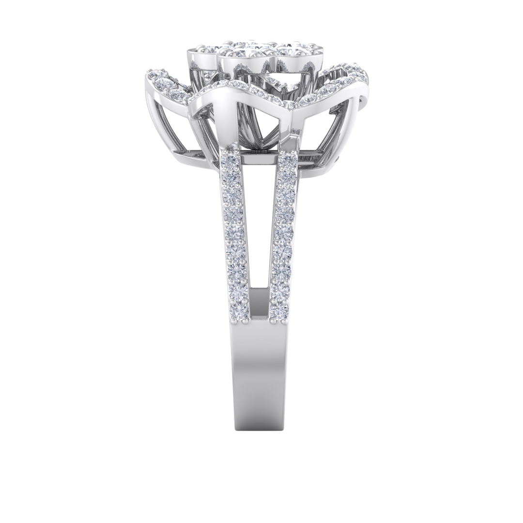 Elegant Diamond ring in rose gold with white diamonds of 0.89 ct in weight