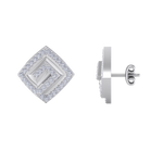 Load image into Gallery viewer, Square diamond earrings in yellow gold with white diamonds of 0.58 ct in weight