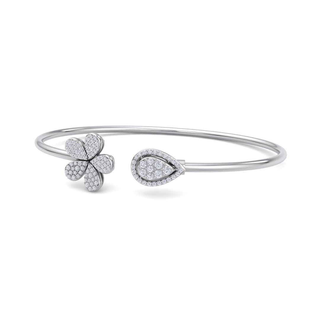 Cuff bracelet in rose gold with white diamonds of 0.49 ct in weight