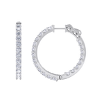 Load image into Gallery viewer, Diamond eternity hoop earrings in white gold with white diamonds of 4.82 ct in weight