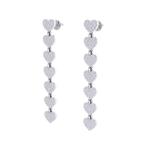Load image into Gallery viewer, Dangle earrings with hearts in rose gold with white diamonds of 1.78 ct in weight