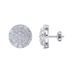 Load image into Gallery viewer, Round stud earrings in yellow gold with white diamonds of 1.38 ct in weight