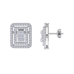 Load image into Gallery viewer, Square stud earrings in rose gold with white diamonds of 1.83 ct in weight