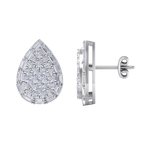 Load image into Gallery viewer, Drop cluster earrings in white gold with white diamonds of 1.55 ct in weight