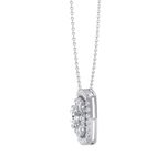 Load image into Gallery viewer, Classic square necklace in white gold with white diamonds of 2.78 ct in weight