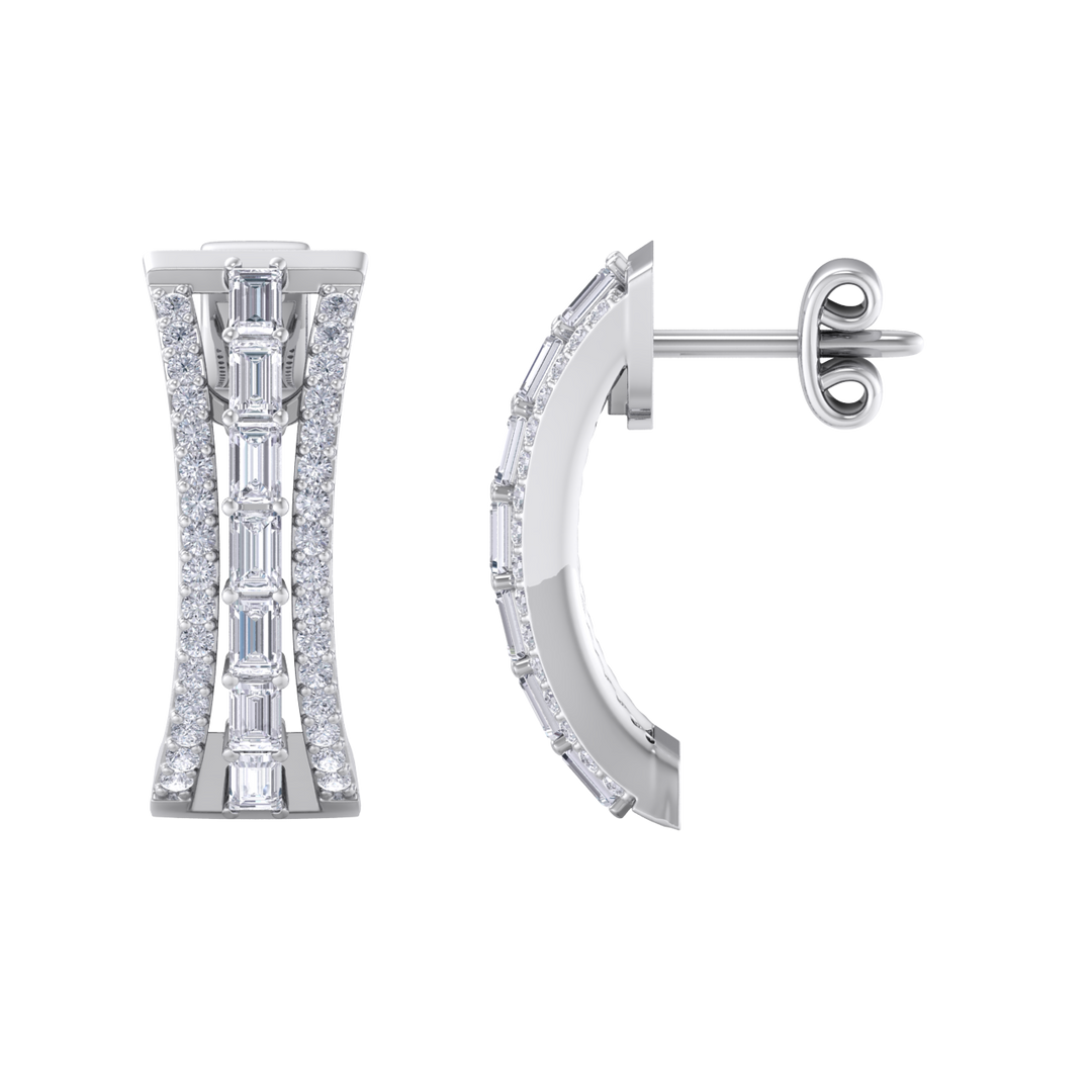 Diamond earrings in yellow gold with white diamonds of 1.13 ct in weight