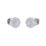Load image into Gallery viewer, Round shaped stud earrings in white gold with white diamonds of 0.65 ct in weight