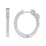 Load image into Gallery viewer, Diamond eternity hoop earrings in white gold with white diamonds of 1.00 ct in weight