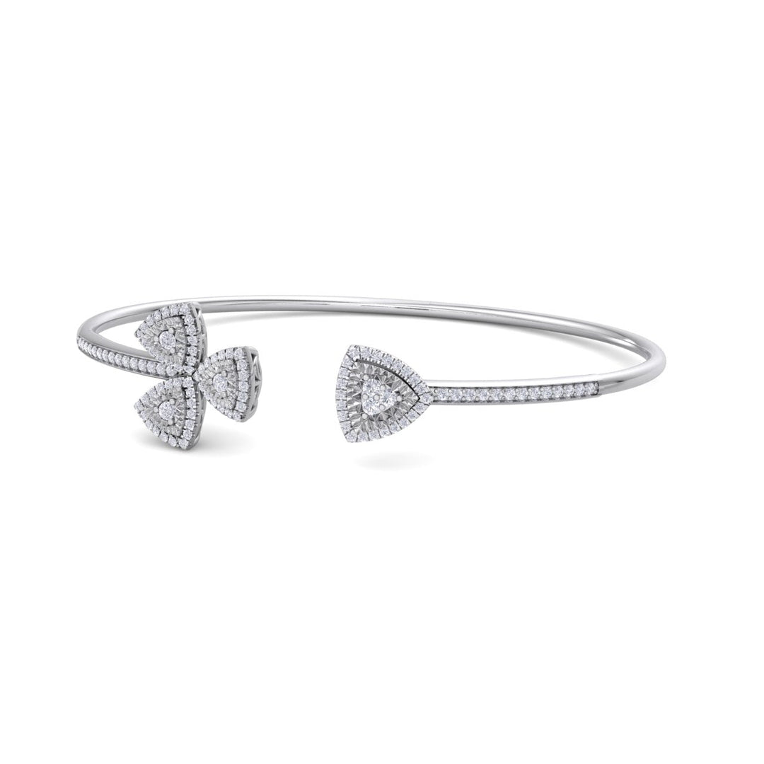 Cuff bracelet in rose gold with white diamonds of 0.53 ct in weight
