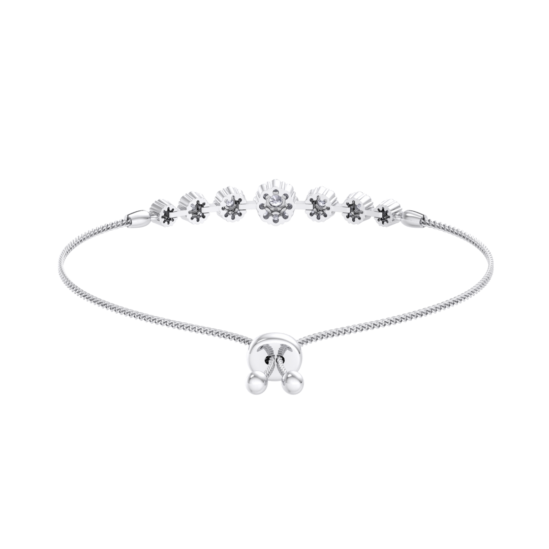 Diamond bolo bracelet in rose gold with white diamonds of 0.86 ct in weight