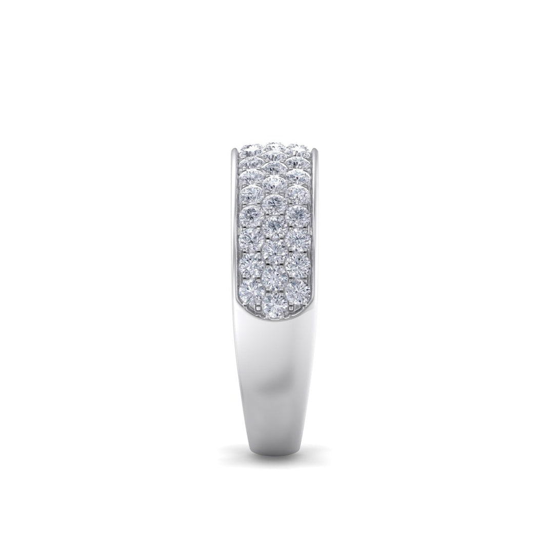 Classic Wedding band in rose gold with white diamonds of 0.83 ct in weight