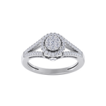 Load image into Gallery viewer, Cluster engagement ring in yellow gold with white diamonds of 0.44 ct in weight