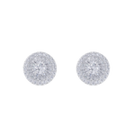 Load image into Gallery viewer, Halo earrings in white gold with white diamonds of 0.55 ct in weight