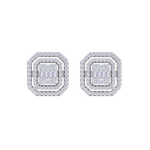 Load image into Gallery viewer, Square stud earrings in yellow gold with white diamonds of 0.87 ct in weight
