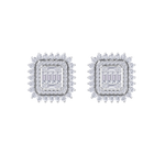Load image into Gallery viewer, Elegant stud earrings in white gold with white diamond of 1.43 ct in weight