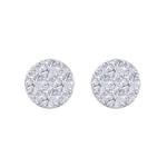 Load image into Gallery viewer, Round stud earrings in yellow gold with white diamonds of 2.45 ct in weight