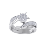 Load image into Gallery viewer, Cluster solitaire ring in white gold with white diamonds of 0.57 ct in weight