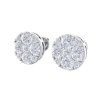 Load image into Gallery viewer, Round stud earrings in white gold with white diamonds of 2.45 ct in weight