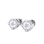 Load image into Gallery viewer, Halo earrings with miracle plate in rose gold with white diamonds of 0.20 ct in weight