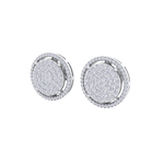 Load image into Gallery viewer, Halo stud earrings in rose gold with white diamonds of 1.11 ct in weight
