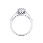 Load image into Gallery viewer, Cluster engagement ring in white gold with white diamonds of 0.44 ct in weight