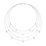 Load image into Gallery viewer, Multi-strand drop necklace in rose gold with white diamonds of 0.68 ct in weight