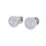 Load image into Gallery viewer, Halo earrings in white gold with white diamonds of 0.55 ct in weight
