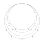 Load image into Gallery viewer, Multi-strand drop necklace in yellow gold with white diamonds of 0.68 ct in weight