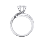 Load image into Gallery viewer, Cluster solitaire ring in rose gold with white diamonds of 0.57 ct in weight