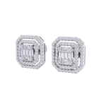 Load image into Gallery viewer, Square stud earrings in yellow gold with white diamonds of 0.87 ct in weight