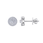 Load image into Gallery viewer, Halo earrings in rose gold with white diamonds of 0.55 ct in weight