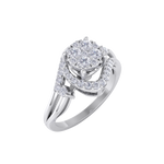 Load image into Gallery viewer, Engagement ring in white gold with white diamonds of 0.26 ct in weight