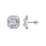Load image into Gallery viewer, Square stud earrings in white gold with white diamonds of 0.87 ct in weight