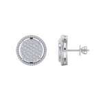 Load image into Gallery viewer, Halo stud earrings in white gold with white diamonds of 1.11 ct in weight