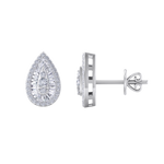 Load image into Gallery viewer, Pear shaped earrings in white gold with white diamonds of 0.79 ct in weight