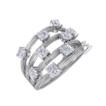 Load image into Gallery viewer, Multi-band ring in yellow gold with white diamonds of 0.90 ct in weight