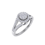 Load image into Gallery viewer, Cluster engagement ring in white gold with white diamonds of 0.44 ct in weight