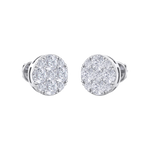 Load image into Gallery viewer, Round stud earrings in white gold with white diamonds of 2.45 ct in weight