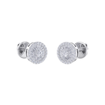 Load image into Gallery viewer, Halo earrings in rose gold with white diamonds of 0.55 ct in weight