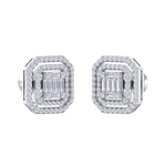 Load image into Gallery viewer, Square stud earrings in white gold with white diamonds of 0.87 ct in weight