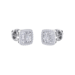 Load image into Gallery viewer, Square halo earrings in rose gold with white diamonds of 0.60 ct in weight