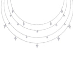 Load image into Gallery viewer, Multi-strand drop necklace in yellow gold with white diamonds of 0.68 ct in weight