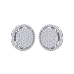 Load image into Gallery viewer, Halo stud earrings in white gold with white diamonds of 1.11 ct in weight
