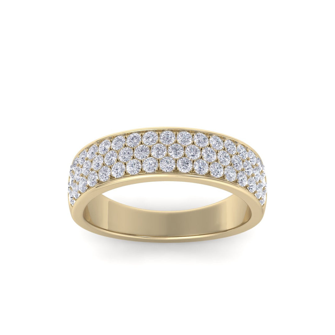 Classic Wedding band in rose gold with white diamonds of 0.83 ct in weight