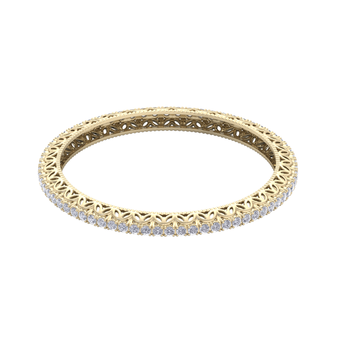 Diamond bangle in white gold with white diamonds of 11.04 ct in weight