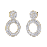 Load image into Gallery viewer, Round dangle earrings in yellow gold with white diamonds of 7.27 ct in weight