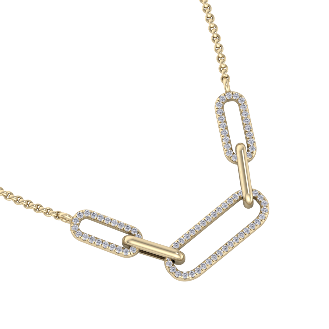 Diamond chain link necklace in white gold with white diamonds of 0.33 ct in weight