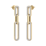 Load image into Gallery viewer, Diamond chain link earrings in yellow gold with white diamonds of 0.40 ct in weight