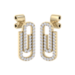 Load image into Gallery viewer, Diamond link earrings in white gold with white diamonds of 0.33 ct in weight