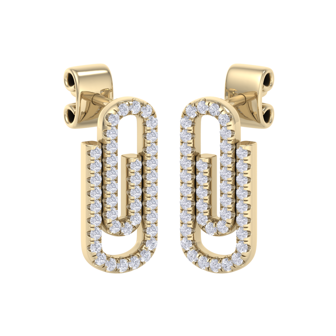 Diamond link earrings in white gold with white diamonds of 0.33 ct in weight